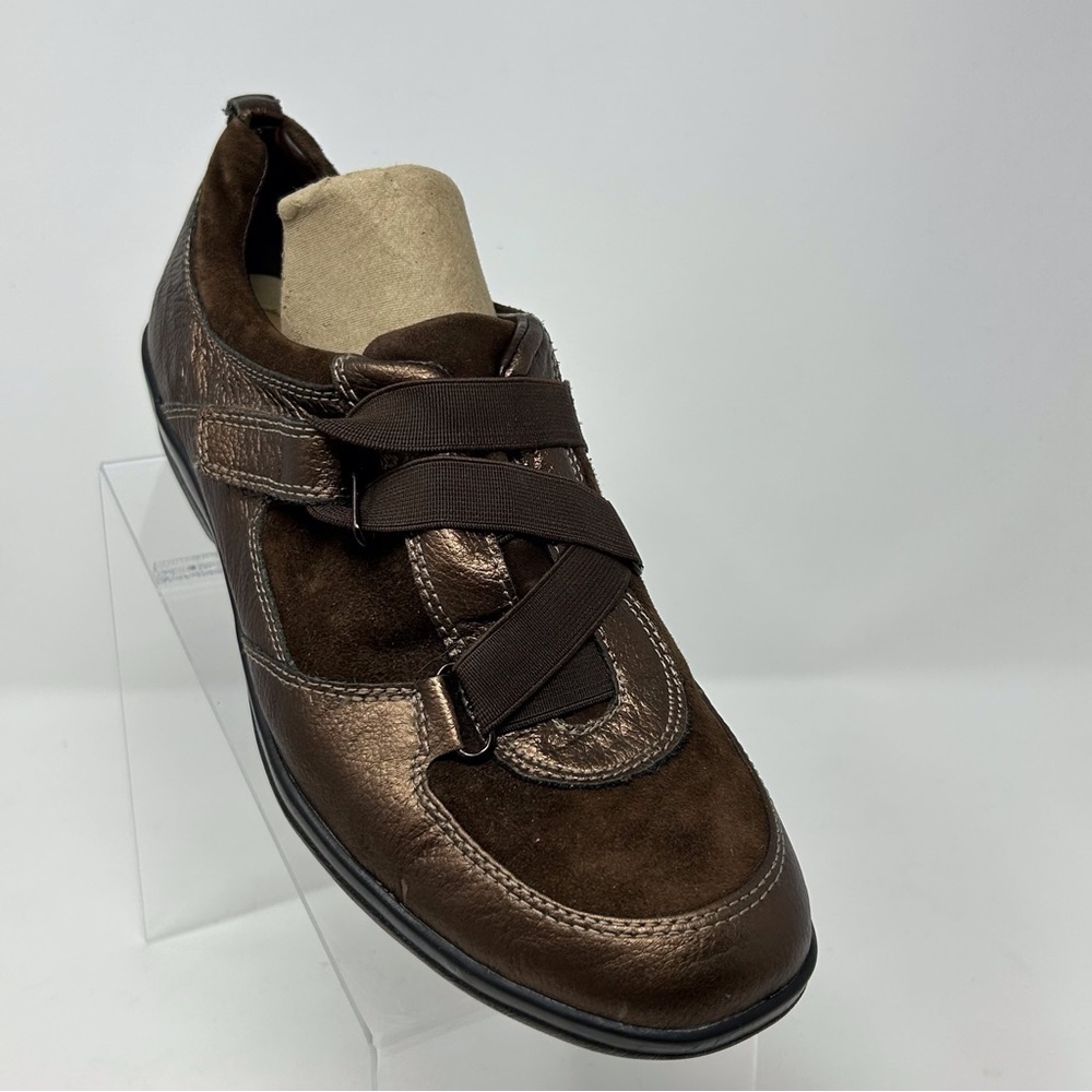 Softspots Alice Brown Leather Comfort Adjustable Walking Sneakers Size 10 - Picture 2 of 12